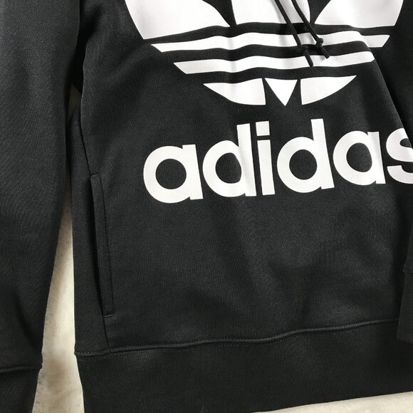 adidas Originals Women's Black Trefoil Hoodie SMALL - Picture 5 of 6
